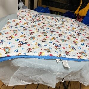 Children's White & Blue Character Comforter Set - Brand Unknown